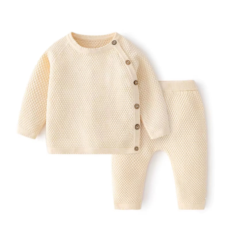 SnuggleNest – Spring Cotton Knitwear Set for Babies